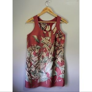 New York & Co. mauve satin plant patterned dress